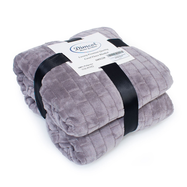 Κουβέρτα Fleece Υπέρδιπλη (220x240) Dimcol Brick 06 Grey
