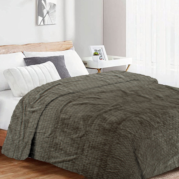Κουβέρτα Fleece Υπέρδιπλη (220x240) Dimcol Brick 07 Olive