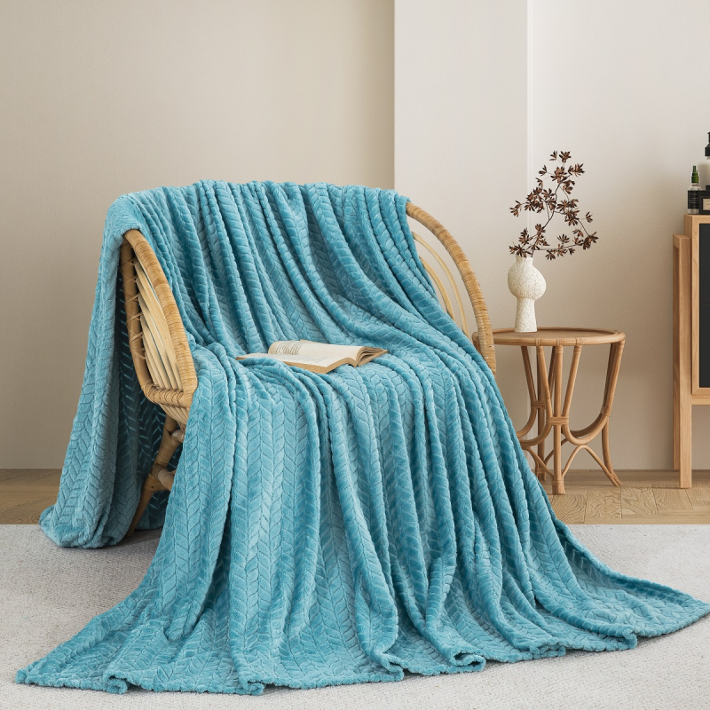 Κουβέρτα Fleece Ημίδιπλη (180x240) AdamHome 550 Aqua