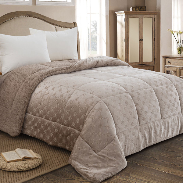 Κουβερτοπάπλωμα Υπέρδιπλο (220x240) AdamHome 825 Taupe