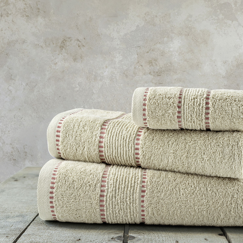 Πετσέτες Μπάνιου (Σετ 3τμχ) Nima Pivot Beige 450gsm