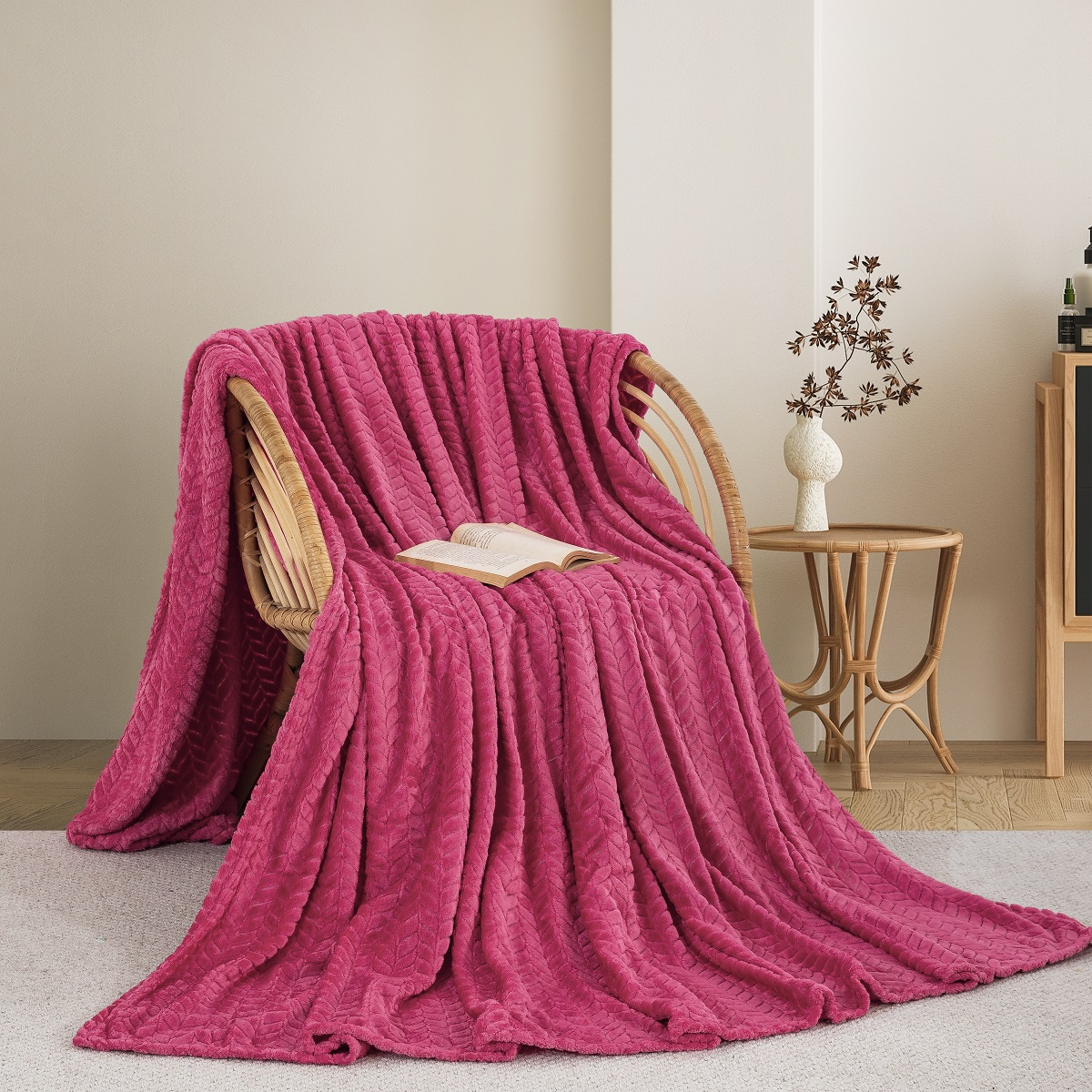 Adam Home Κουβέρτα Fleece Υπέρδιπλη (220x240) AdamHome 550 Fucshia