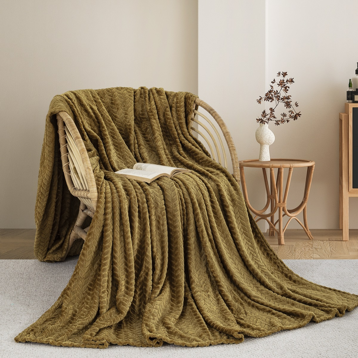 Adam Home Κουβέρτα Fleece Υπέρδιπλη (220x240) AdamHome 550 Honey Gold