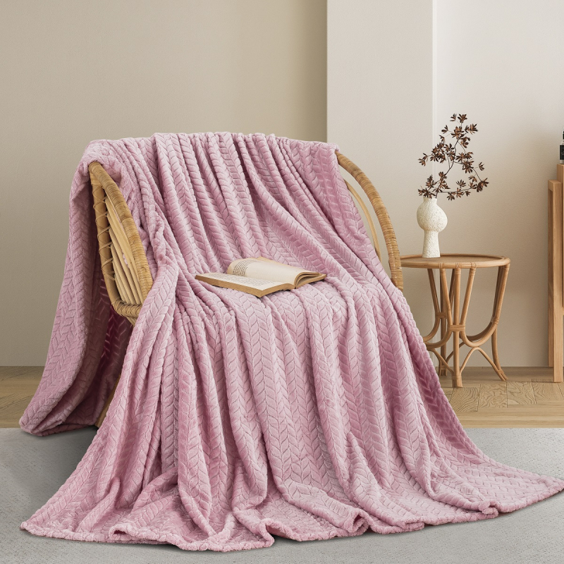 Κουβέρτα Fleece Υπέρδιπλη (220x240) AdamHome 550 Pink