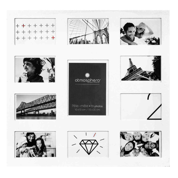 Κορνίζα Τοίχου 11 Θέσεων (54.9x53) A-S Gael White 114201