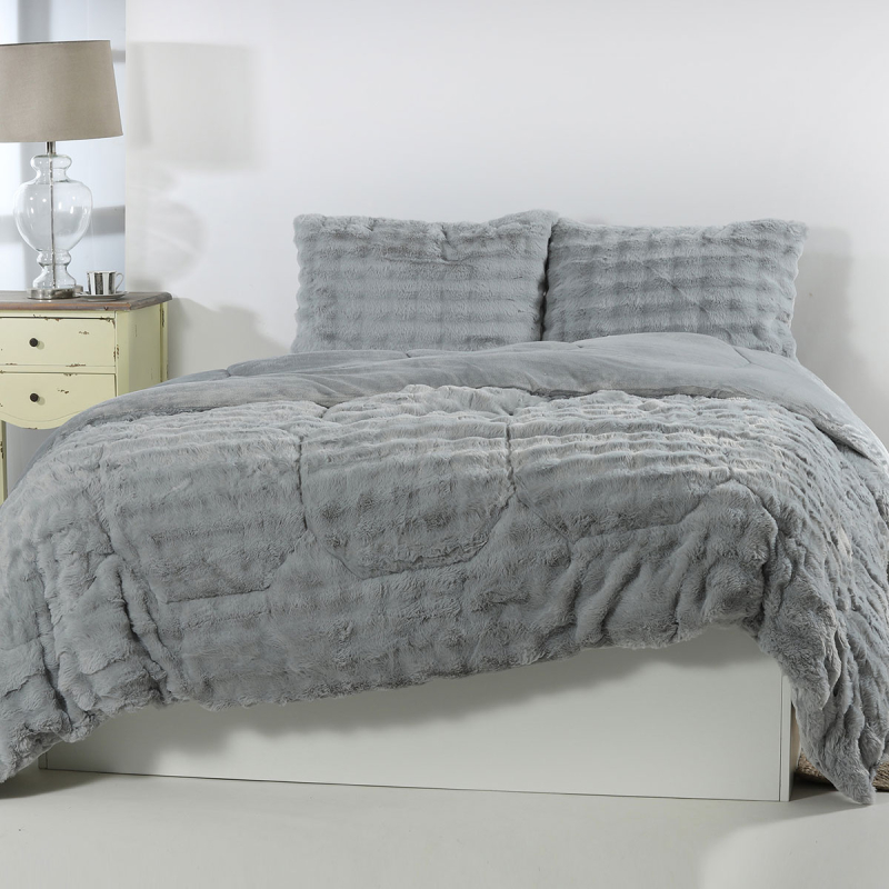 Γούνινο Κουβερτοπάπλωμα Μονό (170x240) Silk Fashion Burble Grey