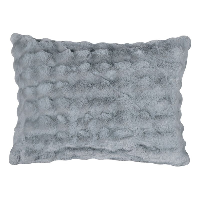 Γούνινη Μαξιλαροθήκη (50x70) Silk Fashion Burble Grey