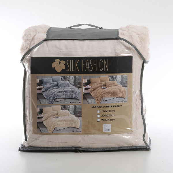 Γούνινο Κουβερτοπάπλωμα Μονό (170x240) Silk Fashion Burble Cream