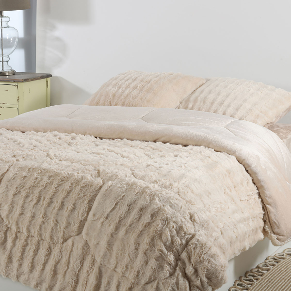 Γούνινο Κουβερτοπάπλωμα King Size (240x260) Silk Fashion Burble Cream