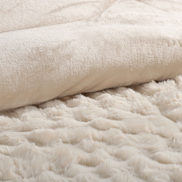 Γούνινο Κουβερτοπάπλωμα King Size (240x260) Silk Fashion Burble Cream