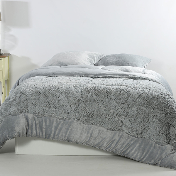 Κουβερτοπάπλωμα Υπέρδιπλο (220x240) Silk Fashion Plush Blue Silver