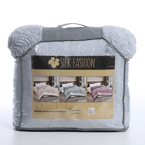 Κουβερτοπάπλωμα Υπέρδιπλο (220x240) Silk Fashion Plush Blue Silver