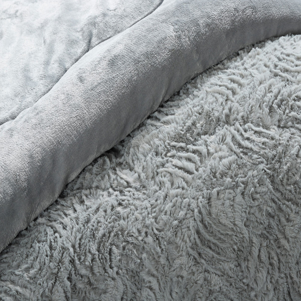 Κουβερτοπάπλωμα King Size (240x260) Silk Fashion Plush Blue Silver