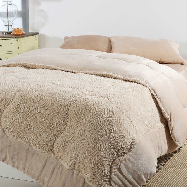 Κουβερτοπάπλωμα King Size (240x260) Silk Fashion Plush Cream