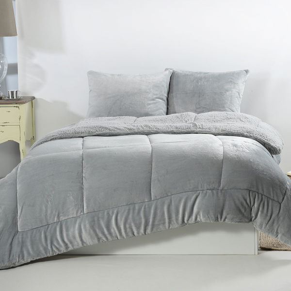 Κουβερτοπάπλωμα King Size (240x260) Silk Fashion Solid Silver Grey