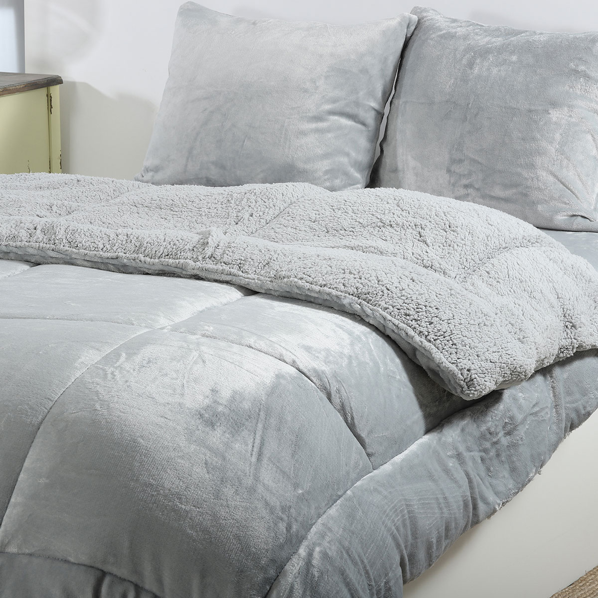 Κουβερτοπάπλωμα King Size (240x260) Silk Fashion Solid Silver Grey φωτογραφία