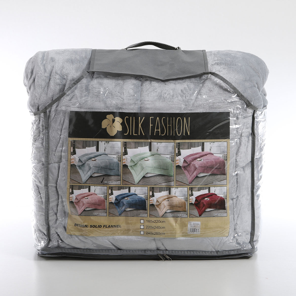 Κουβερτοπάπλωμα King Size (240x260) Silk Fashion Solid Silver Grey