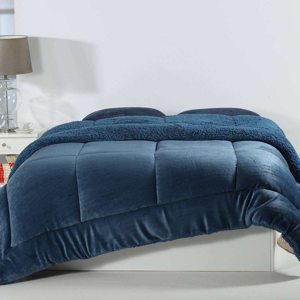 Silk Fashion Κουβερτοπάπλωμα King Size (240x260) Silk Fashion Solid Navy