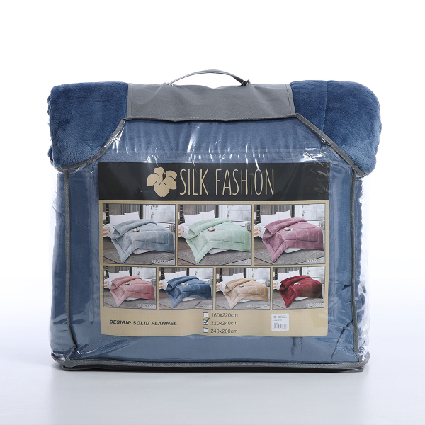 Κουβερτοπάπλωμα King Size (240x260) Silk Fashion Solid Navy