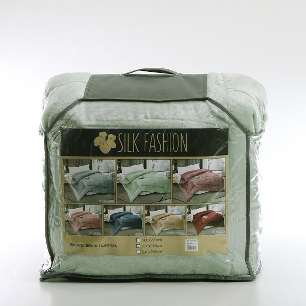 Κουβερτοπάπλωμα Υπέρδιπλο (220x240) Silk Fashion Solid L.Green
