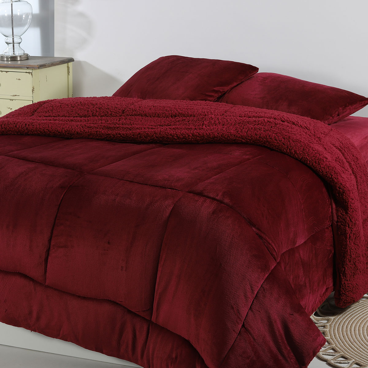 Κουβερτοπάπλωμα King Size (240x260) Silk Fashion Solid Burgundy φωτογραφία