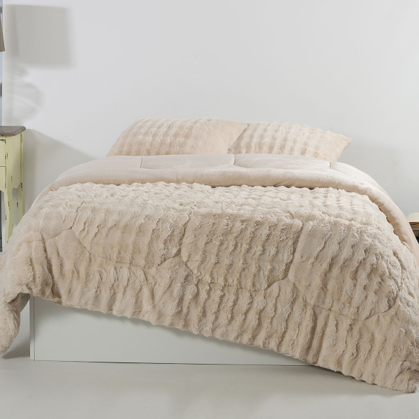 Γούνινο Κουβερτοπάπλωμα Μονό (Σετ 170x240) Silk Fashion Burble Cream