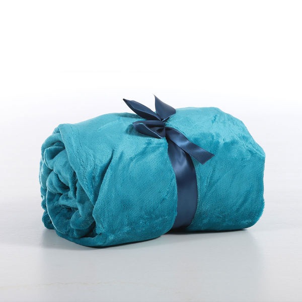 Σεντόνι Fleece Υπέρδιπλο Με Λάστιχο + Μαξιλαροθήκες (Σετ) Silk Fashion Solid Tile Blue