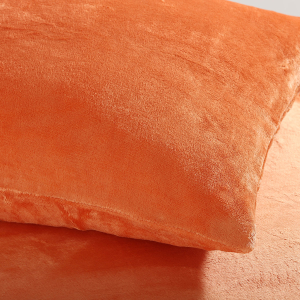 Σεντόνι Fleece Μονό Με Λάστιχο + Μαξιλαροθήκη (Σετ) Silk Fashion Solid Copper Tan