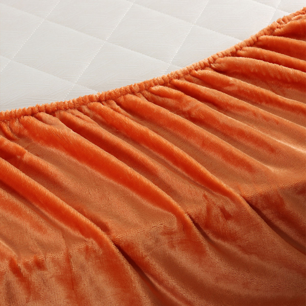 Σεντόνι Fleece Μονό Με Λάστιχο + Μαξιλαροθήκη (Σετ) Silk Fashion Solid Copper Tan