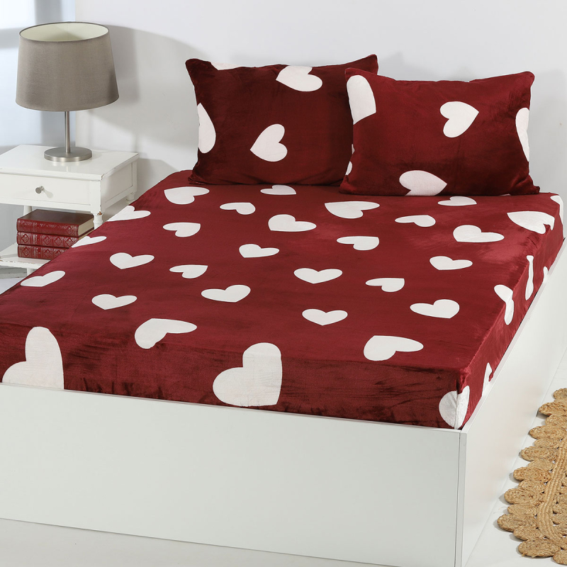 Σεντόνι Fleece Υπέρδιπλο Με Λάστιχο + Μαξιλαροθήκες (Σετ) Silk Fashion Design 1