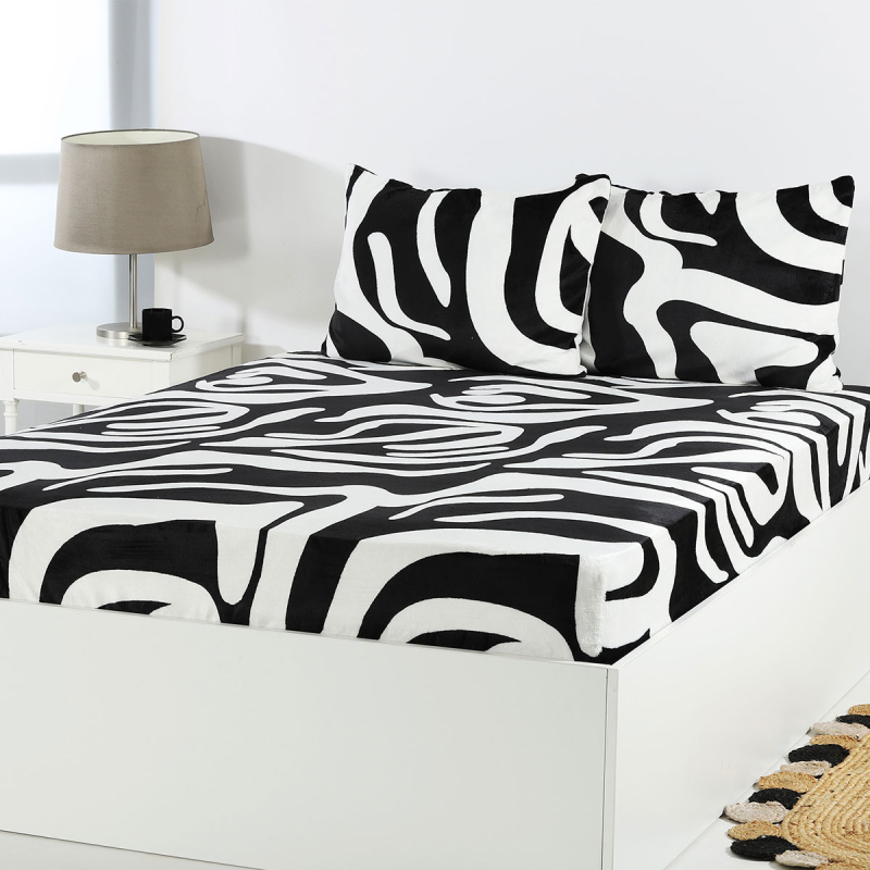 Σεντόνι Fleece Υπέρδιπλο Με Λάστιχο + Μαξιλαροθήκες (Σετ) Silk Fashion Design 3