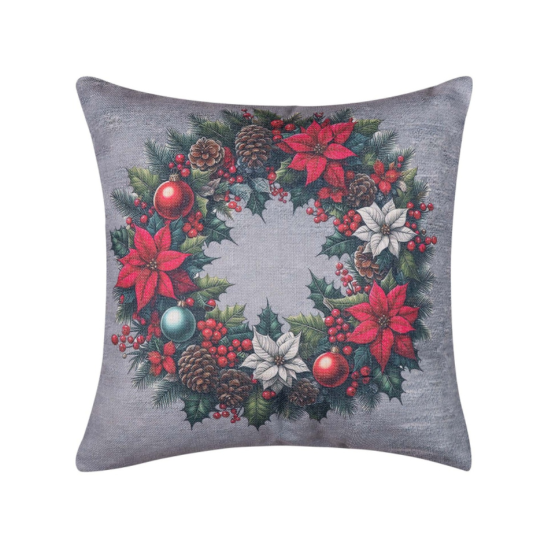 Χριστουγεννιάτικη Μαξιλαροθήκη (45x45) Silk Fashion ks2026-8