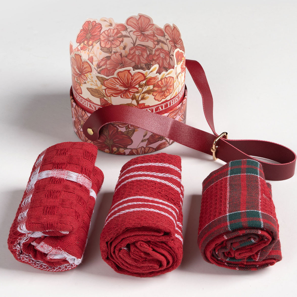 Χριστουγεννιάτικα Ποτηρόπανα Δώρου (Σετ 3τμχ) Silk Fashion 3