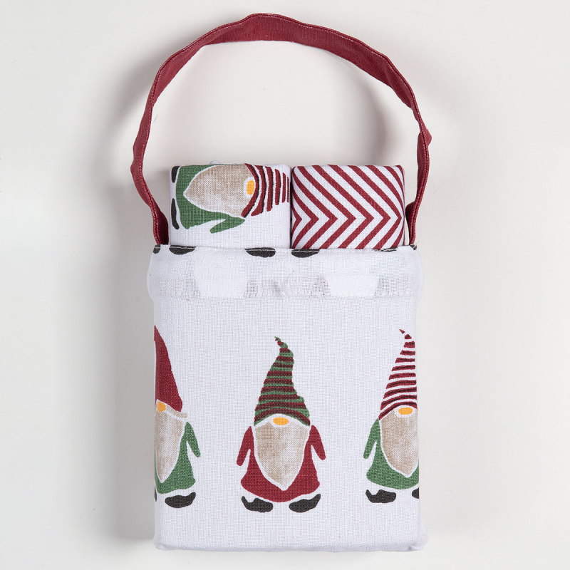 Χριστουγεννιάτικα Ποτηρόπανα Δώρου (Σετ 2τμχ) Silk Fashion BS72111