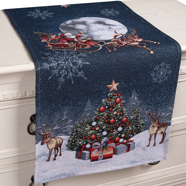 Χριστουγεννιάτικη Τραβέρσα (47x140) Silk Fashion Blue Moon