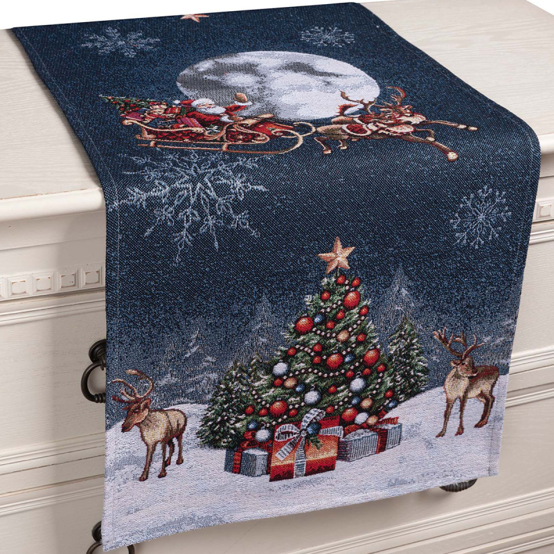 Χριστουγεννιάτικη Τραβέρσα (47x140) Silk Fashion Blue Moon