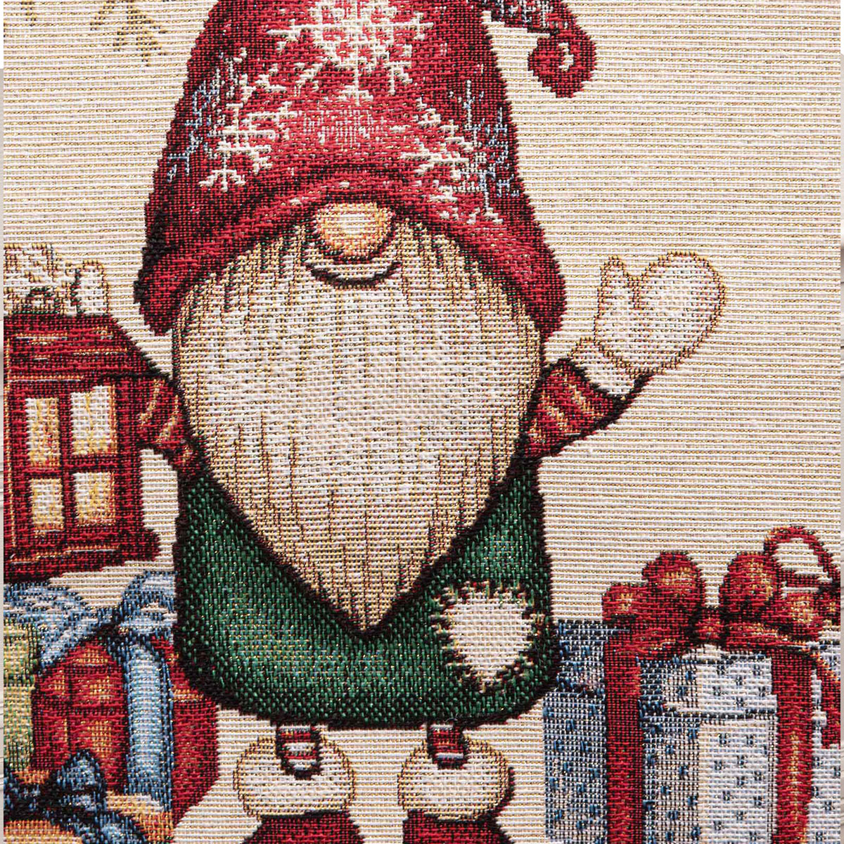 Χριστουγεννιάτικη Τραβέρσα (47X140) Silk Fashion Square Gnomes Home Χριστουγεννιάτικα Χριστουγεννιάτικες Τραβέρσες Spitishop