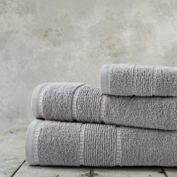 Πετσέτες Μπάνιου (Σετ 3τμχ) Nima Pivot Grey 450gsm