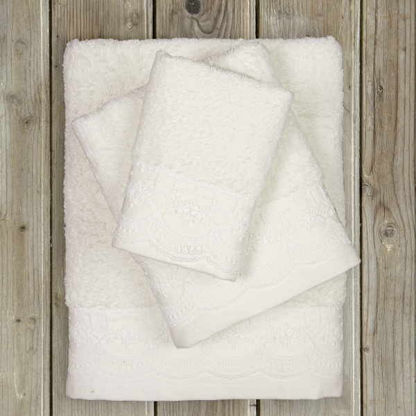 Πετσέτες Μπάνιου (Σετ 3τμχ) Nima Amour Ivory 450gsm