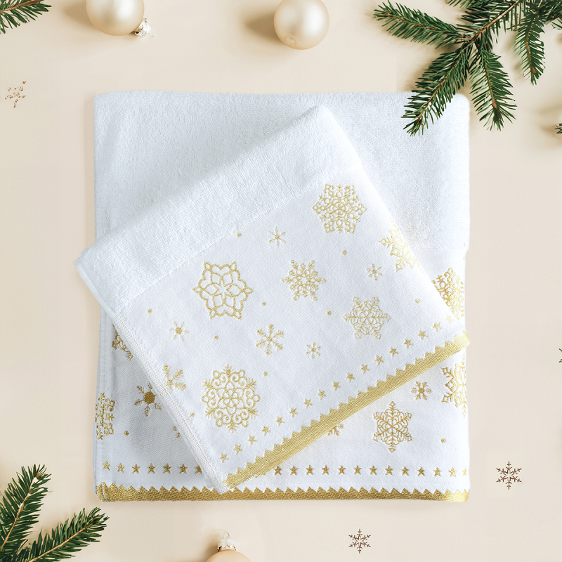 Χριστουγεννιάτικες Πετσέτες Μπάνιου (Σετ 2τμχ) Nima Glow 400gsm