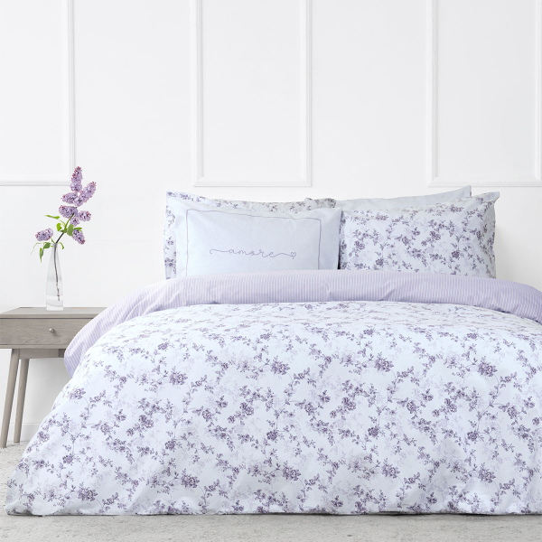 Φανελένια Παπλωματοθήκη Υπέρδιπλη (Σετ 220x240) 2 Όψεων Nima Merlin