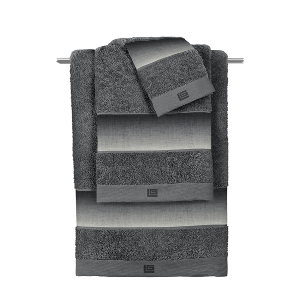 Πετσέτες Μπάνιου (Σετ 3τμχ) Guy Laroche Mykonos Anthracite 500gsm