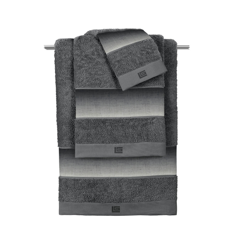 Πετσέτες Μπάνιου (Σετ 3τμχ) Guy Laroche Mykonos Anthracite 500gsm