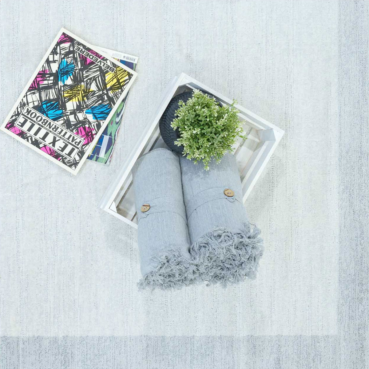 Χαλί (200X290) Ezzo Seta E085By9 Cream Light Grey Home Χαλιά Σαλονιού Spitishop