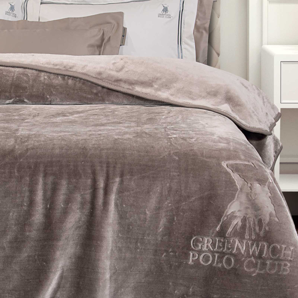 Κουβέρτα Βελουτέ Μονή (160x240) Greenwich Polo Club Essential 3497 Taupe