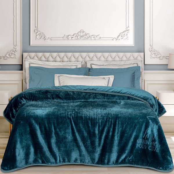 Κουβέρτα Βελουτέ Υπέρδιπλη (220x240) Greenwich Polo Club Essential 3498 Aquamarine