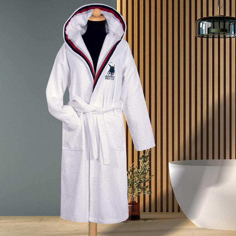 Μπουρνούζι Greenwich Polo Club Essential 3062 White