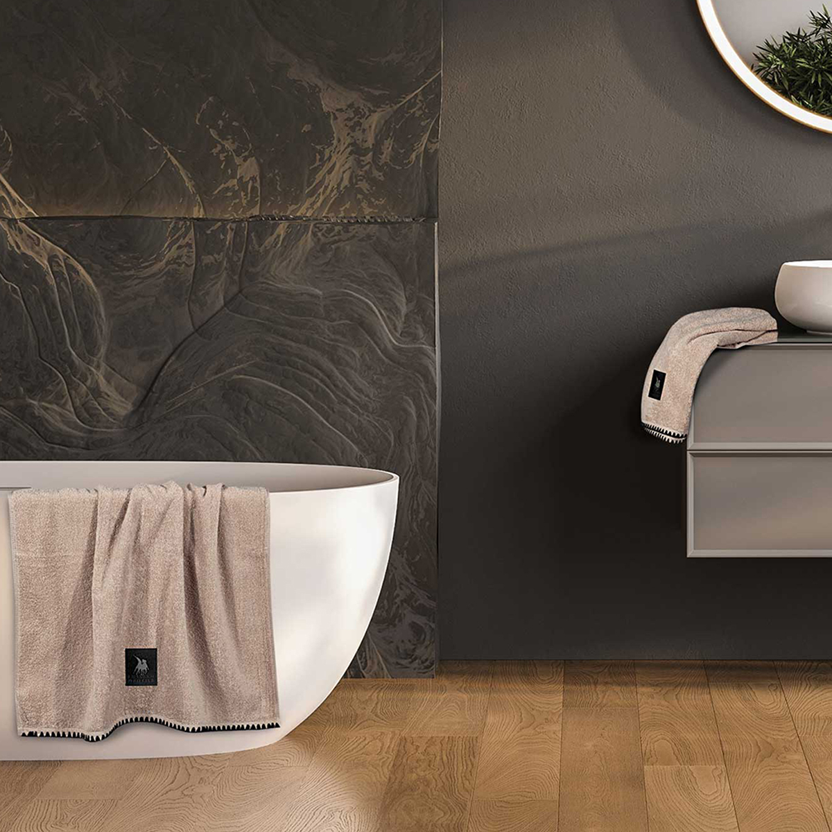 Πετσέτες Μπάνιου (Σετ 3Τμχ) Greenwich Polo Club Essential 4111 Beige 500Gsm Home Λευκά Είδη Spitishop