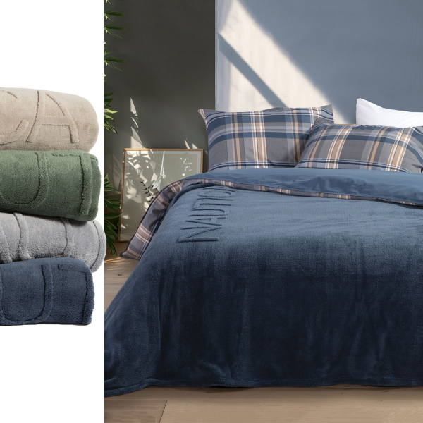 Κουβέρτα Fleece Υπέρδιπλη (230x240) Nautica By Nef-Nef Homeware Nau Wave