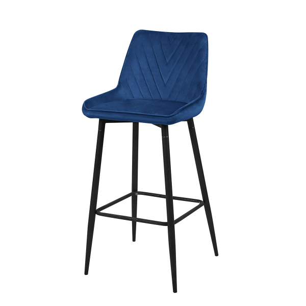 Σκαμπό Μπαρ Με Πλάτη (50.5x46x94) Spitishop Elio Blue